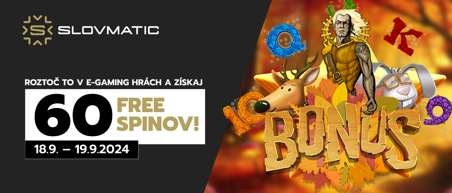 E-GAMING HRY – 60 FREE SPINOV!